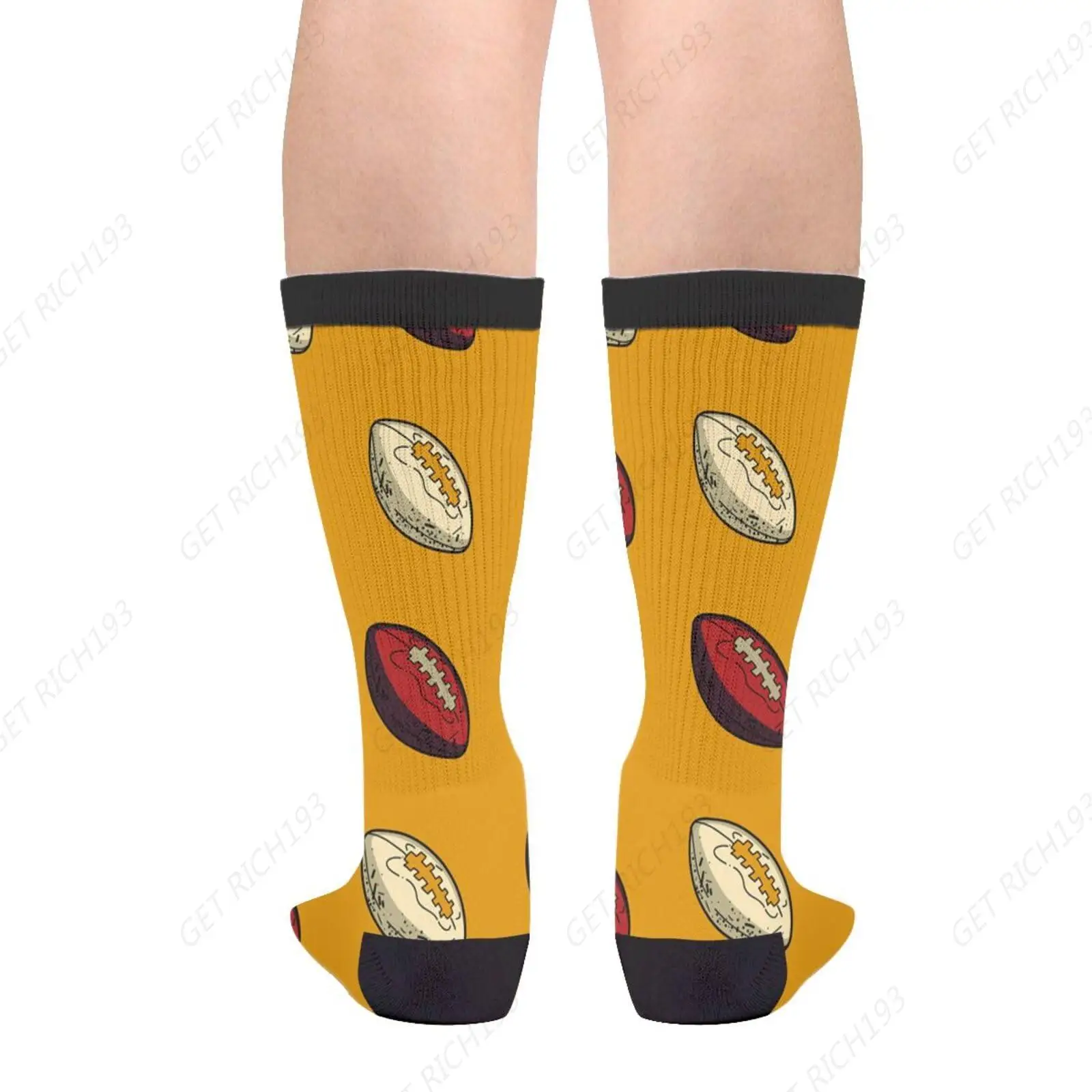 Rugby Ball Rugby Field Unisex Casual Funny Novelty Crew Socks Gifts For Men Women