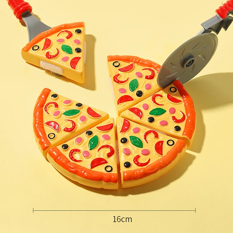 Giocattolo da taglio per pizza per bambini Simulazione Dinette per pizza in plastica Giocattolo per bambini Cucina Giochi di finzione Cucina di cibo Giocattoli da cucina per ragazze Bambini