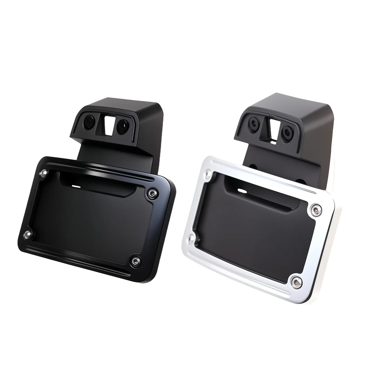 

Chrome Curved Laydown License Plate Mount Bracket For Harley 2024 25 FLHX FLTRX