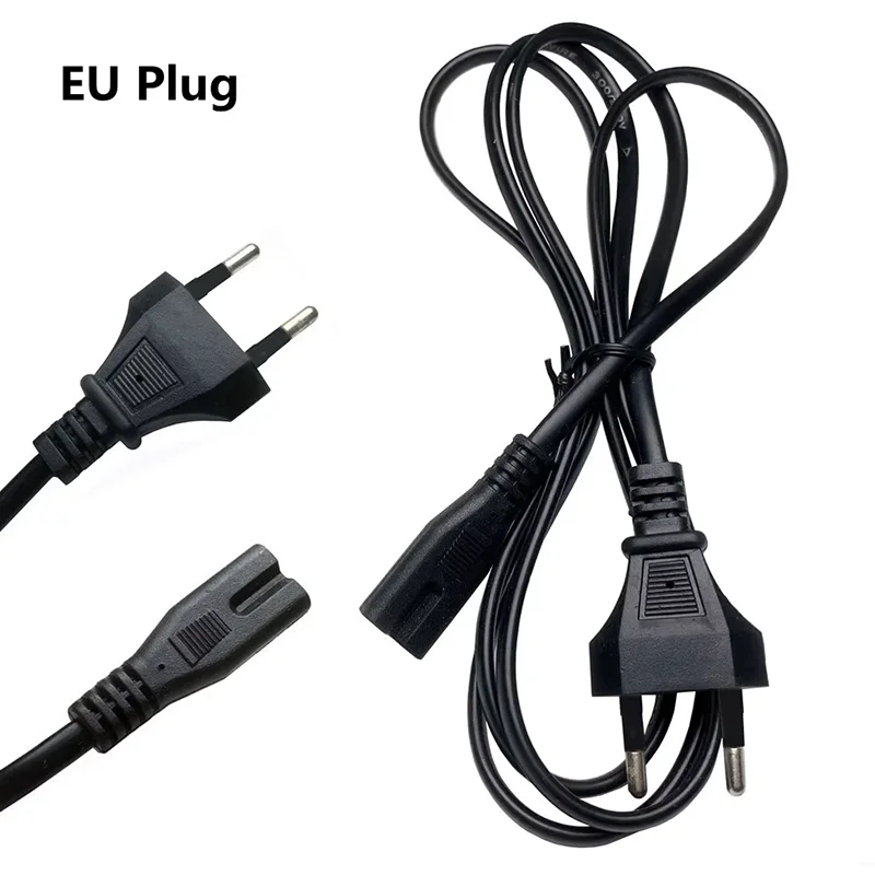 EU Power Cable 2pin High Quality Power Supply Extension Cord For Laptop Charger LED Light Flashlight Printer Radio Speaker 1.5M