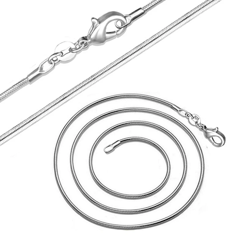 LMNZB Width 1mm Tibetan Silver Snake Chain Necklace Length 40cm-80cm For Diy Jewelry Making Chain for Pendant Necklace Bracelet