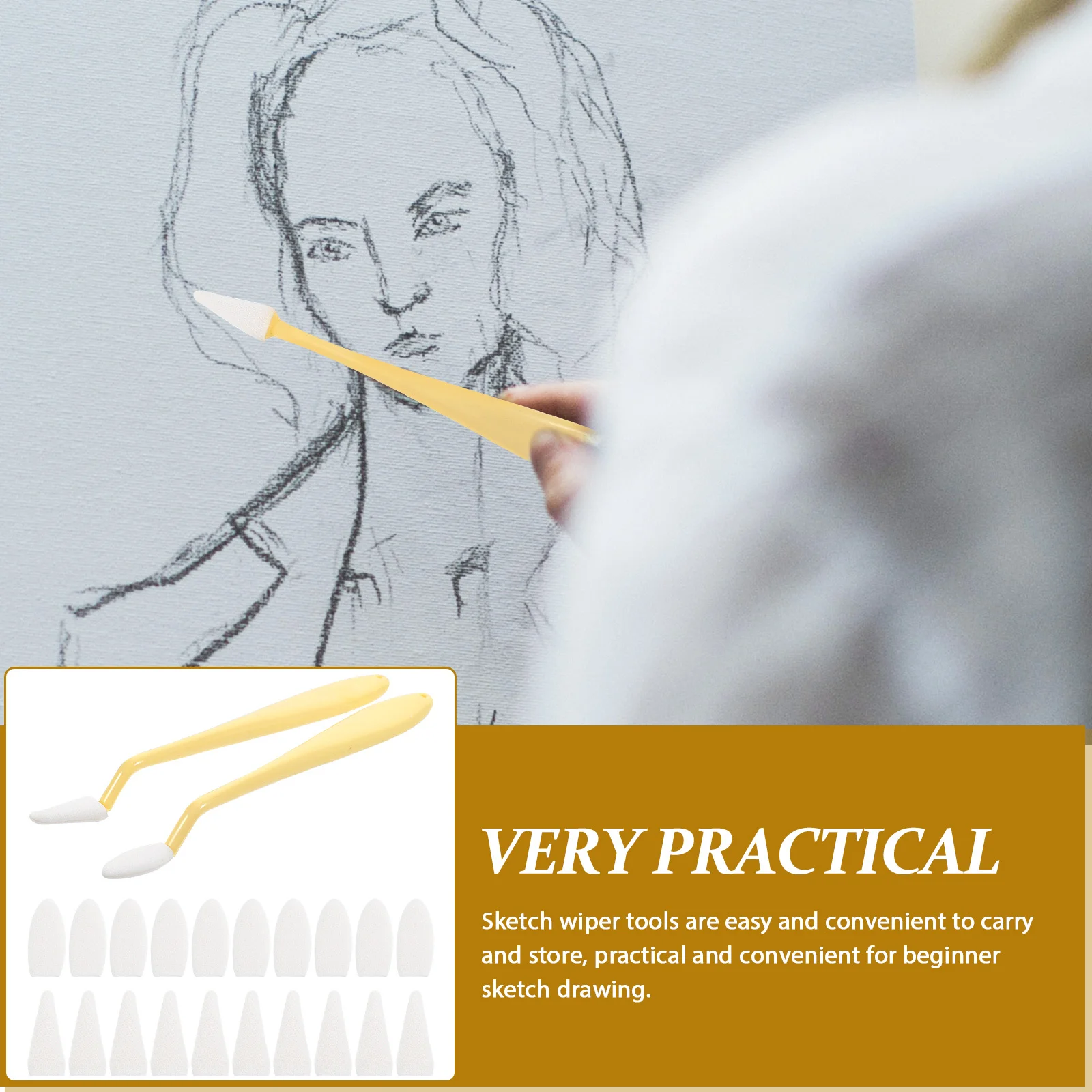 

1 Set Of Painting Tool Kit Blending Stumps Sketch Wipes Drawing Eraser For Artists Charcoal Sketching Tools Art Beginners Daily