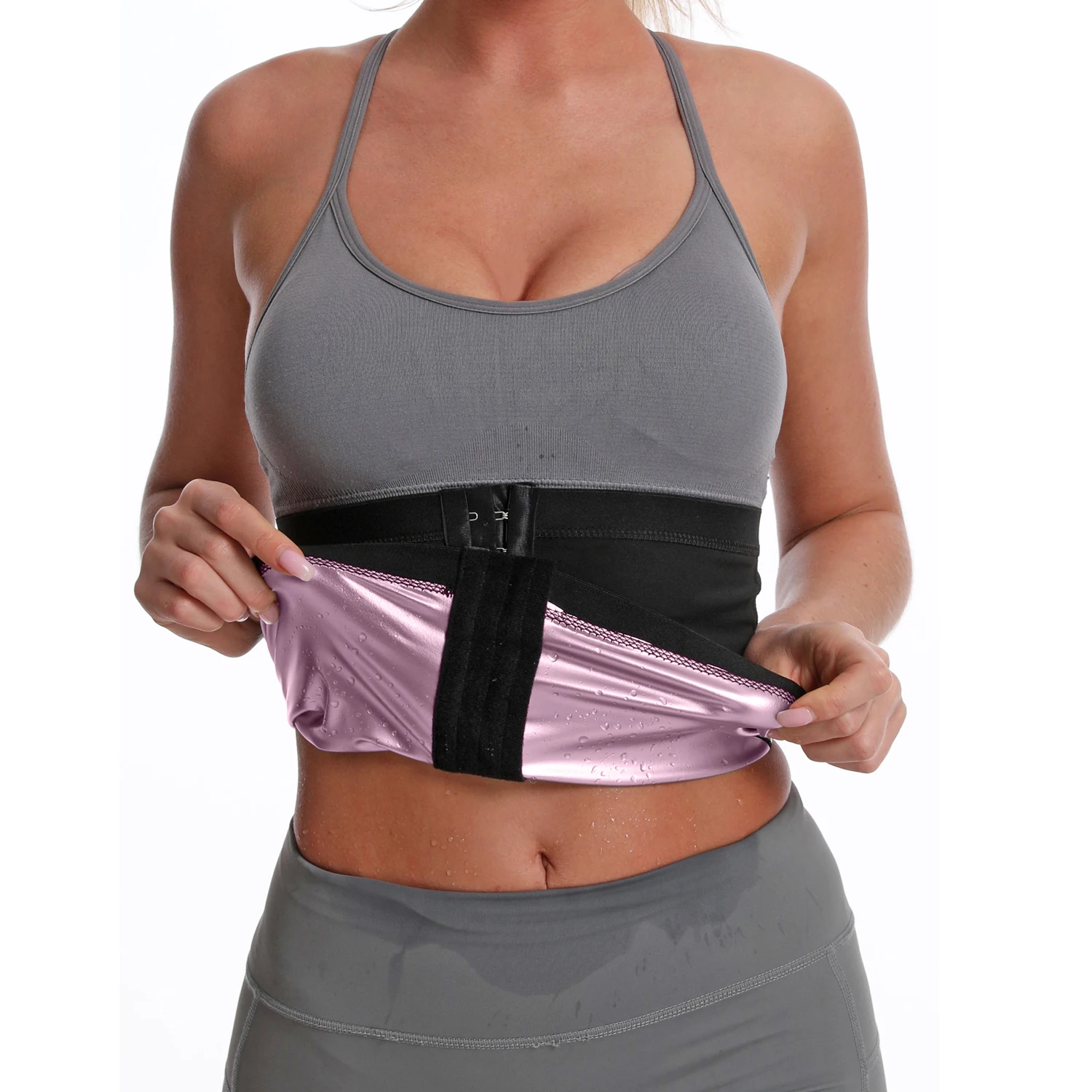 Women's Sweater Shaping Waist Trimmer, Waist Trainer Sauna Belt, Waist Tensioner,Sauna Slimming Belt Pink