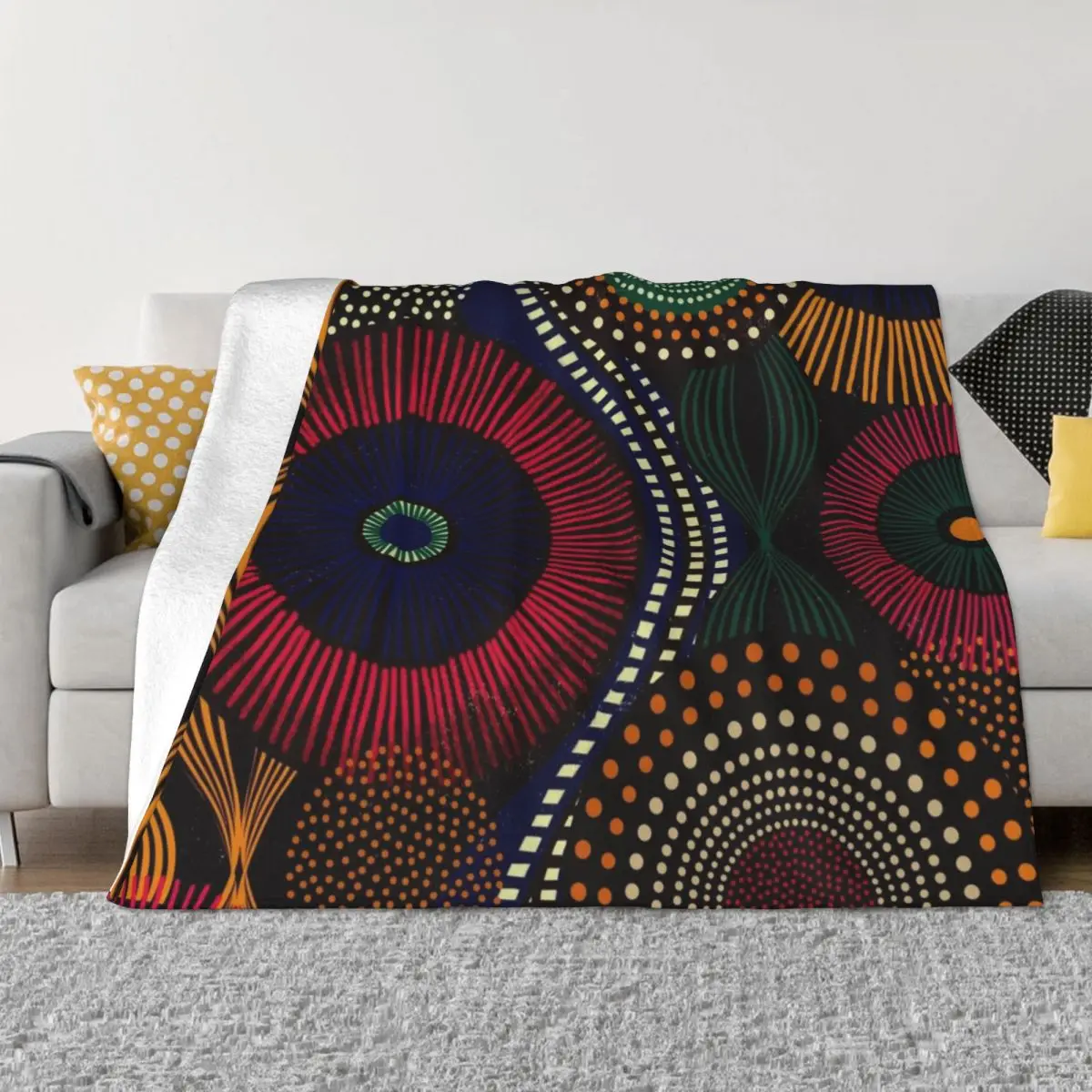 African Tribal Pattern In Colorful Tone Throw Blanket Blankets For Bed Large Furry Thin Blankets