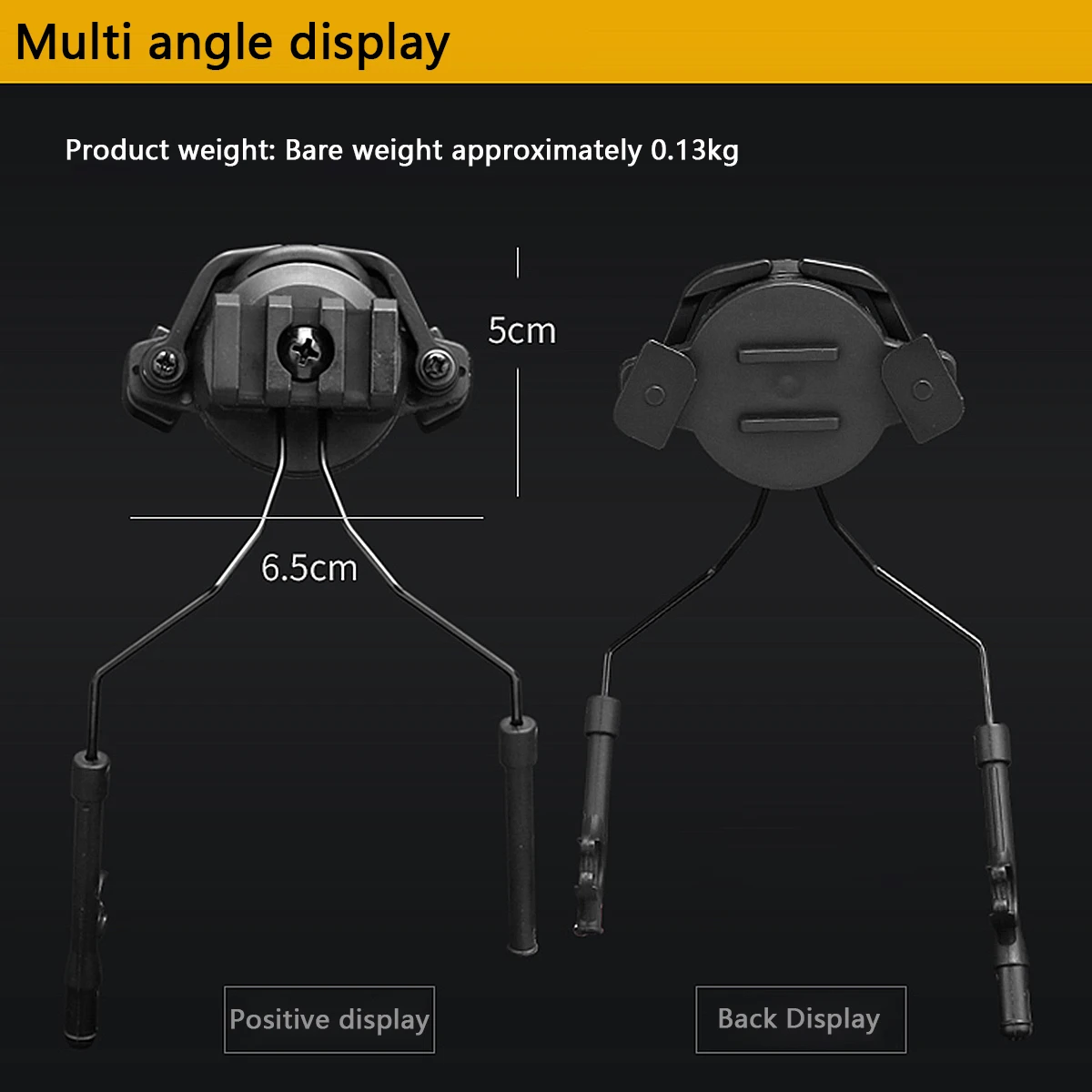 Adattatore per binario per cuffie tattico Staffa per cuffie Supporto per cuffie per accessori per binario per casco da 19-21 mm