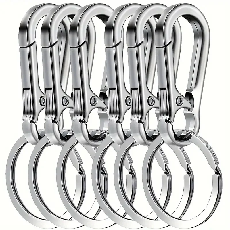 Karabiner-Schlüsselanhänger für Männer und Frauen, Metall-Schlüsselanhänger mit Kette für Autoschlüssel, Gürtelclip, DIY-Beutelhaken