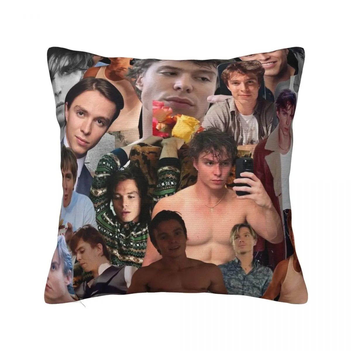 Nicholas Chavez Photo Collage Pillowcase Soft Fabric Cushion Cover Decor Pillow Case Cover Sofa Zippered 45X45cm