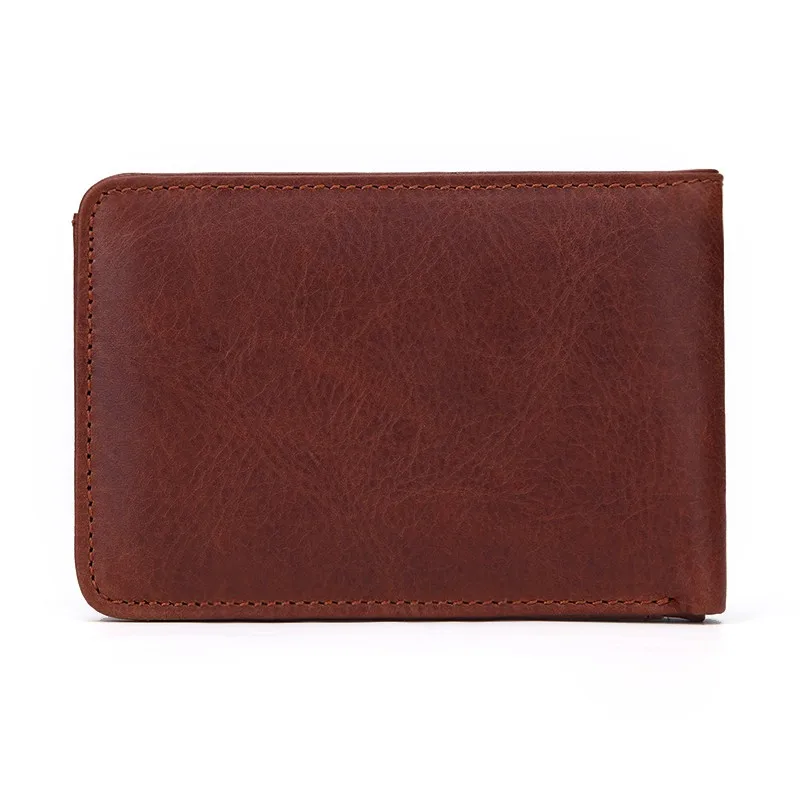 RFID Casual Small Wallet for Men Cow Leather Male Slim Wallets Short Mini Wallet with Card Holder Pocket Purses