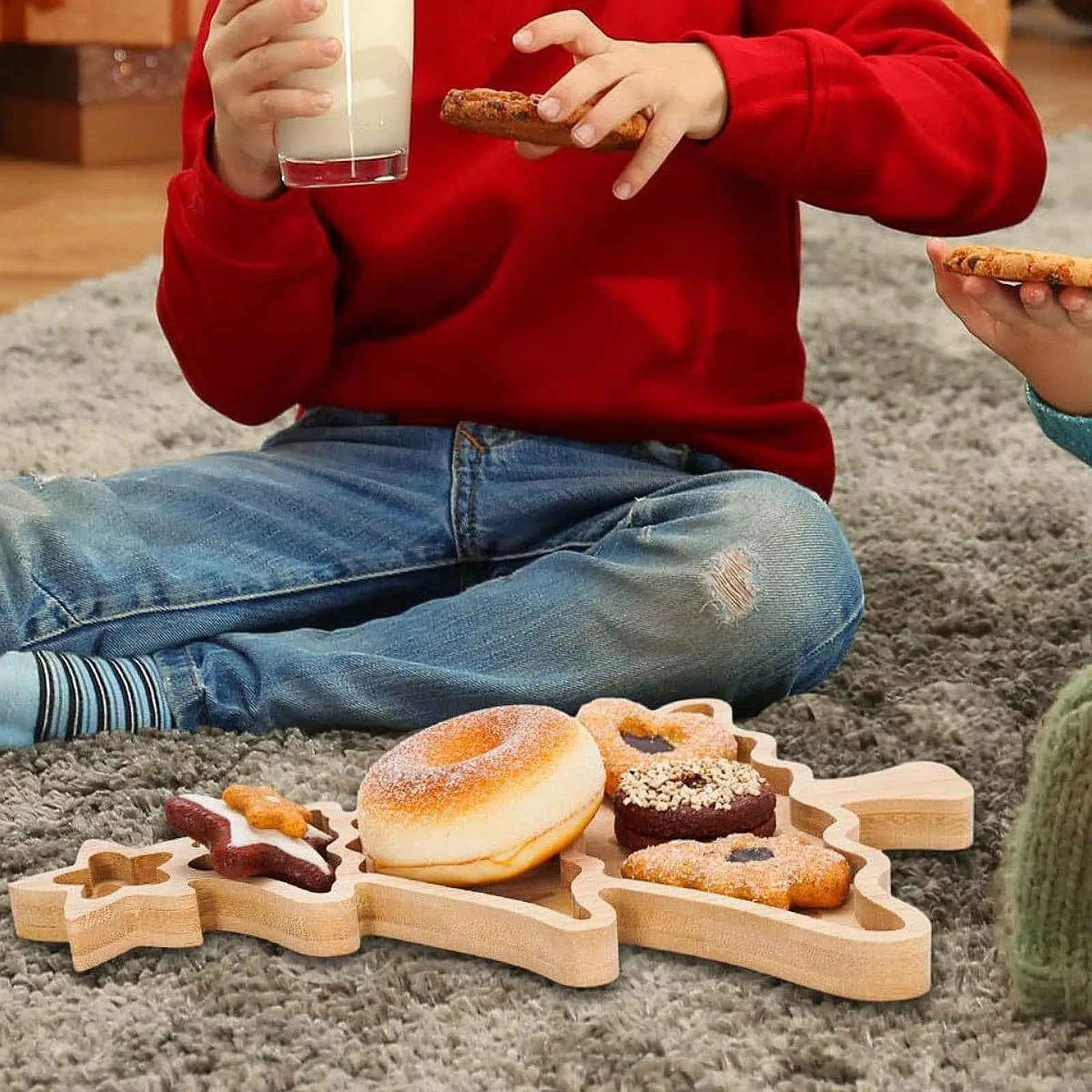 Plato en forma de árbol de Navidad, plato para servir postre, suministro de cocina