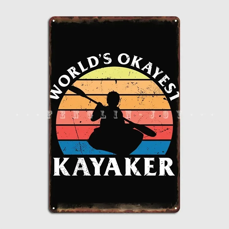 Kayak, Kajakfahren, Kajakfahrer, Metallschild, Kino, Küche, Küchendekoration, Garagendekoration, Blechschild, Poster