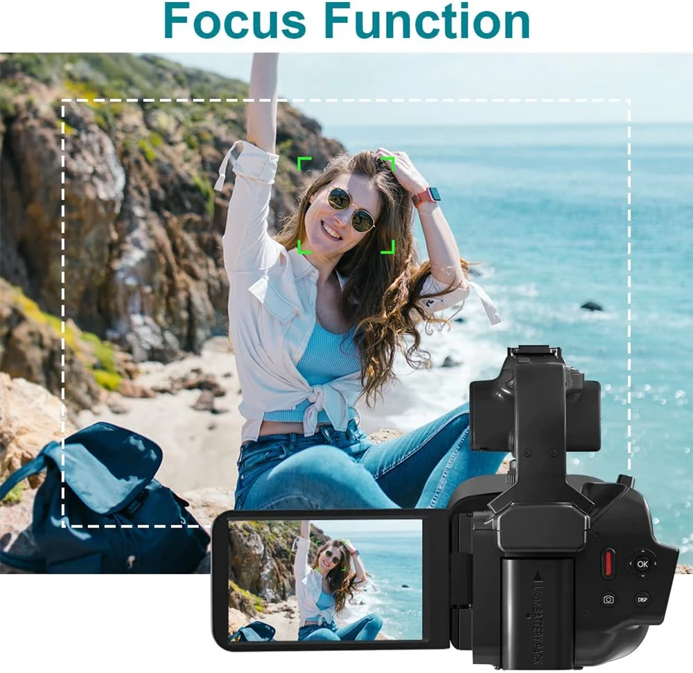 2024 Pro 4K 60FPS Digital Video Camera Photography Youtube Vlog Camcorder For Tiktok Live Stream Webcam 18X Zoom Rotate Touch