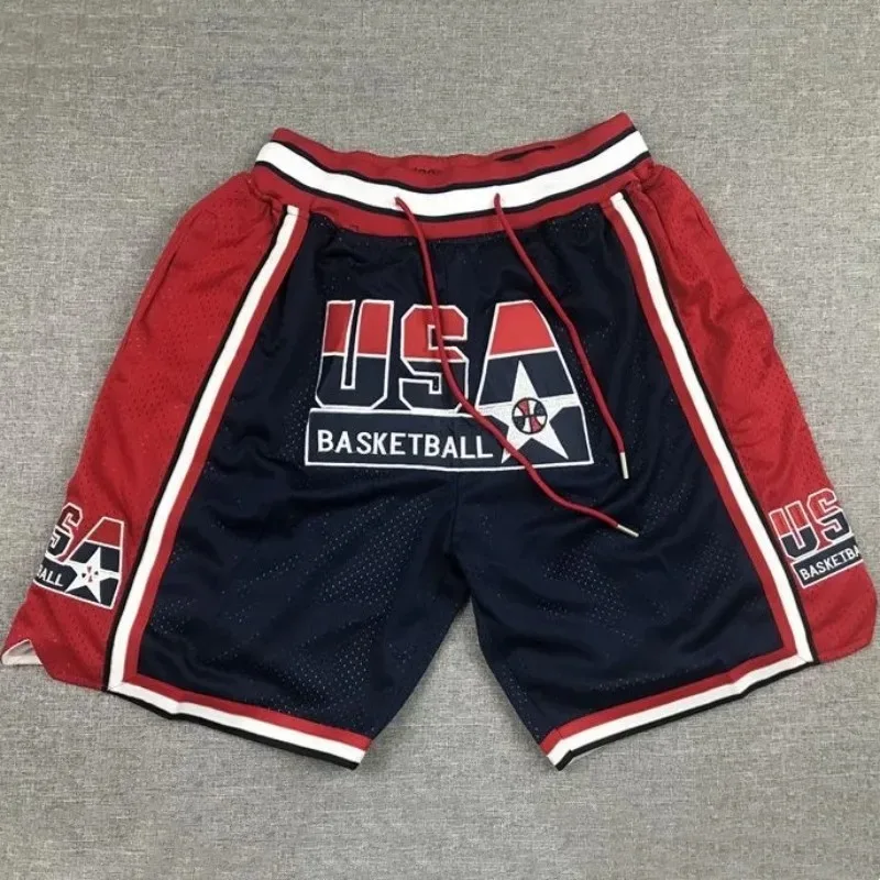 Basketball Shorts Oversize Men Legend USA Goat 23 Women Sport Embroidery High Street Hip Hop Zipper Pocket Middle Beach Pants