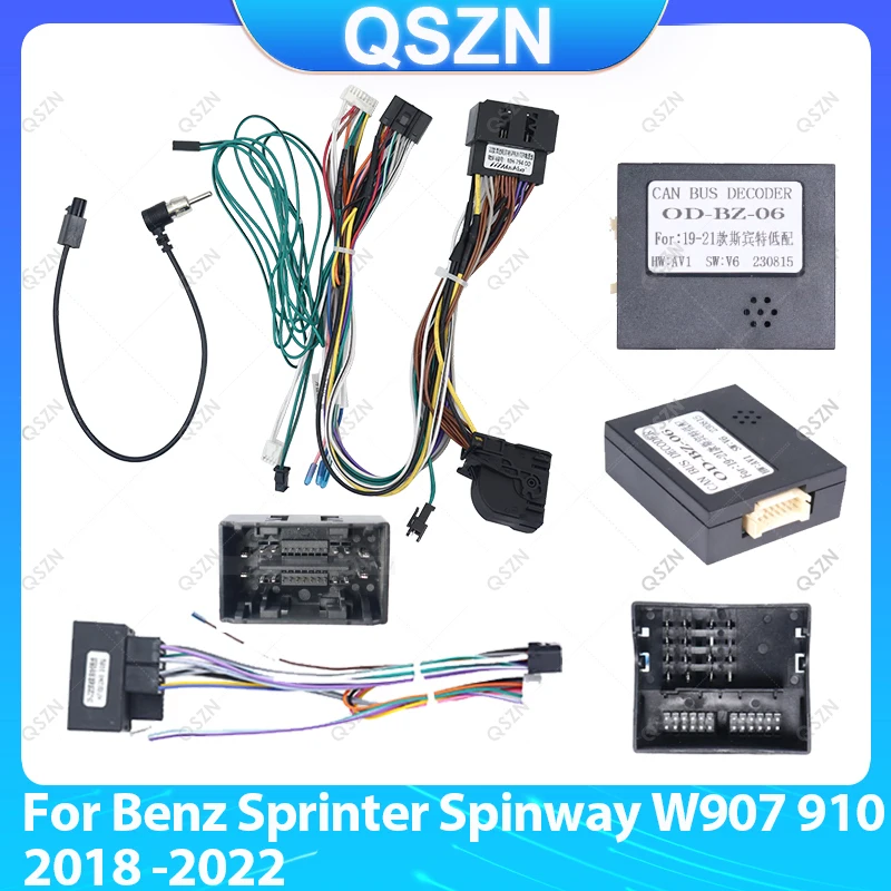 Adaptateur de faisceau de câblage de voiture à 16 broches, pour Benz Sprinter Spinway W907 910 2018 – 2022, boîtier OD Canbus, câble décodeur, autoradio stéréo