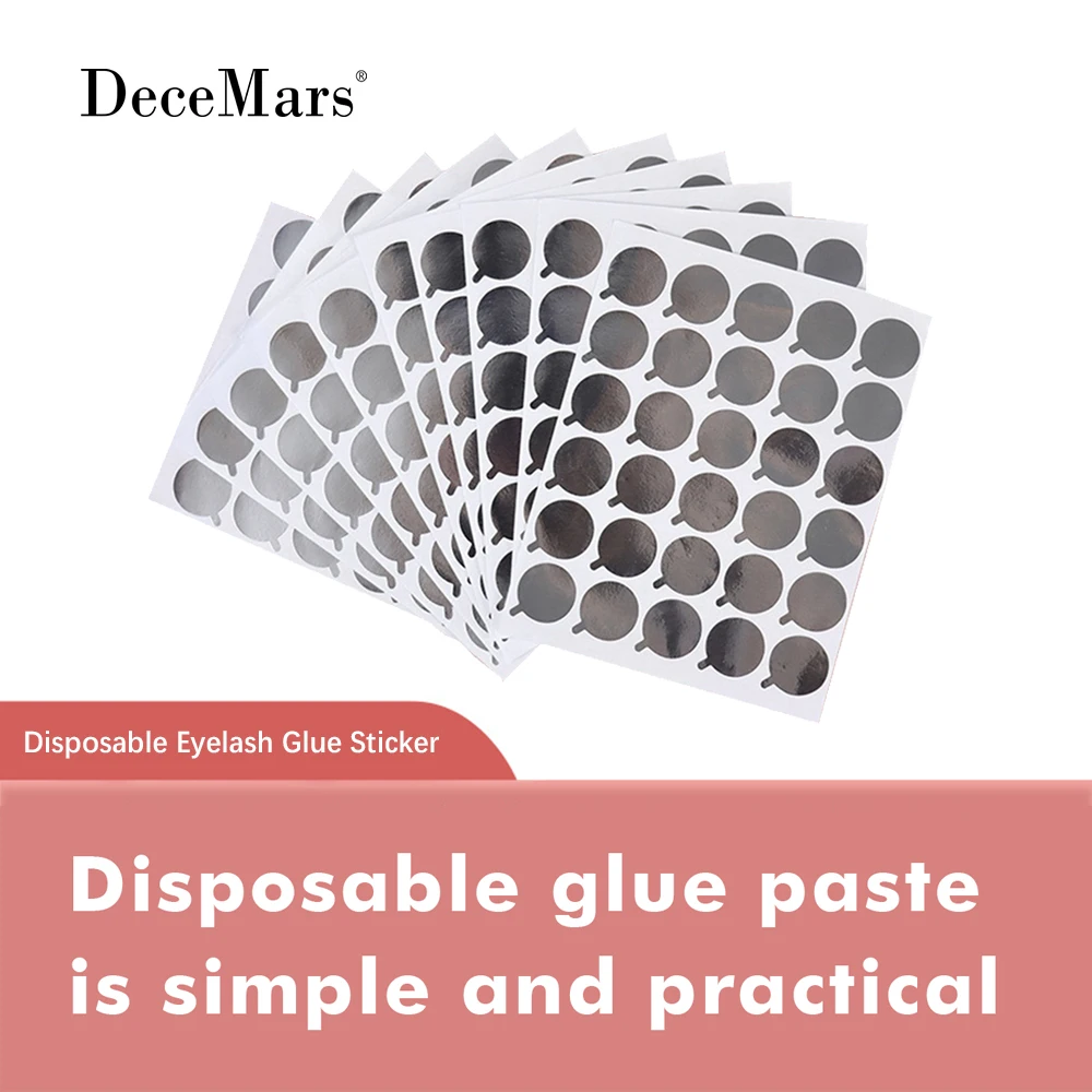 300Pcs Disposable Eyelash Glue Holder Foil Pallet Eyelash Extension Glue Pads Lashes Stickers