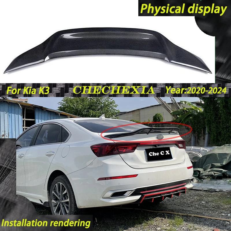 

For Kia K3 Cerato Forte Sport GT 2019 -2024 Carbon Fiber FRP Rear Trunk Lid Car Spoiler Wings Exterior Tuning Accessories