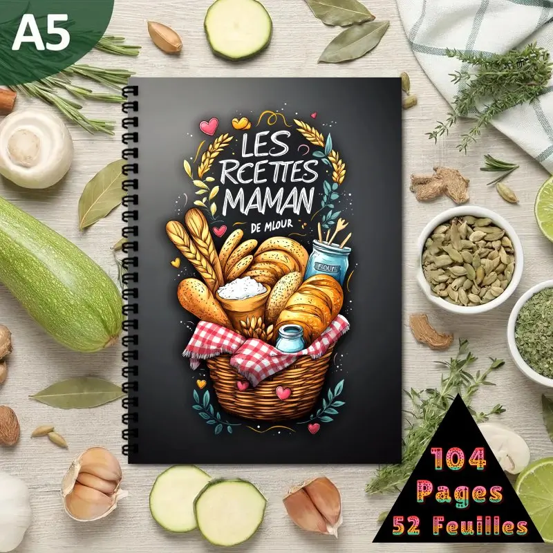 receitas-francesas-caderno-a5-encadernacao-espiral-livro-de-colecao-de-receitas-contiene-100-receitas-tema-de-cozimento-desenhado-a-mao-com-cesta-de-pao