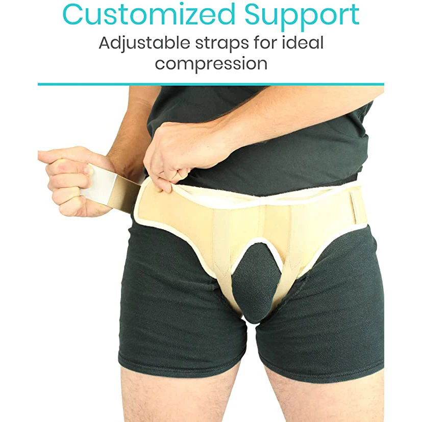 Inguinal Hernia Belt for Men Sports Hernia Support Truss for Single/Double Inguinal Adjustable Groin Strap with Compression Pads