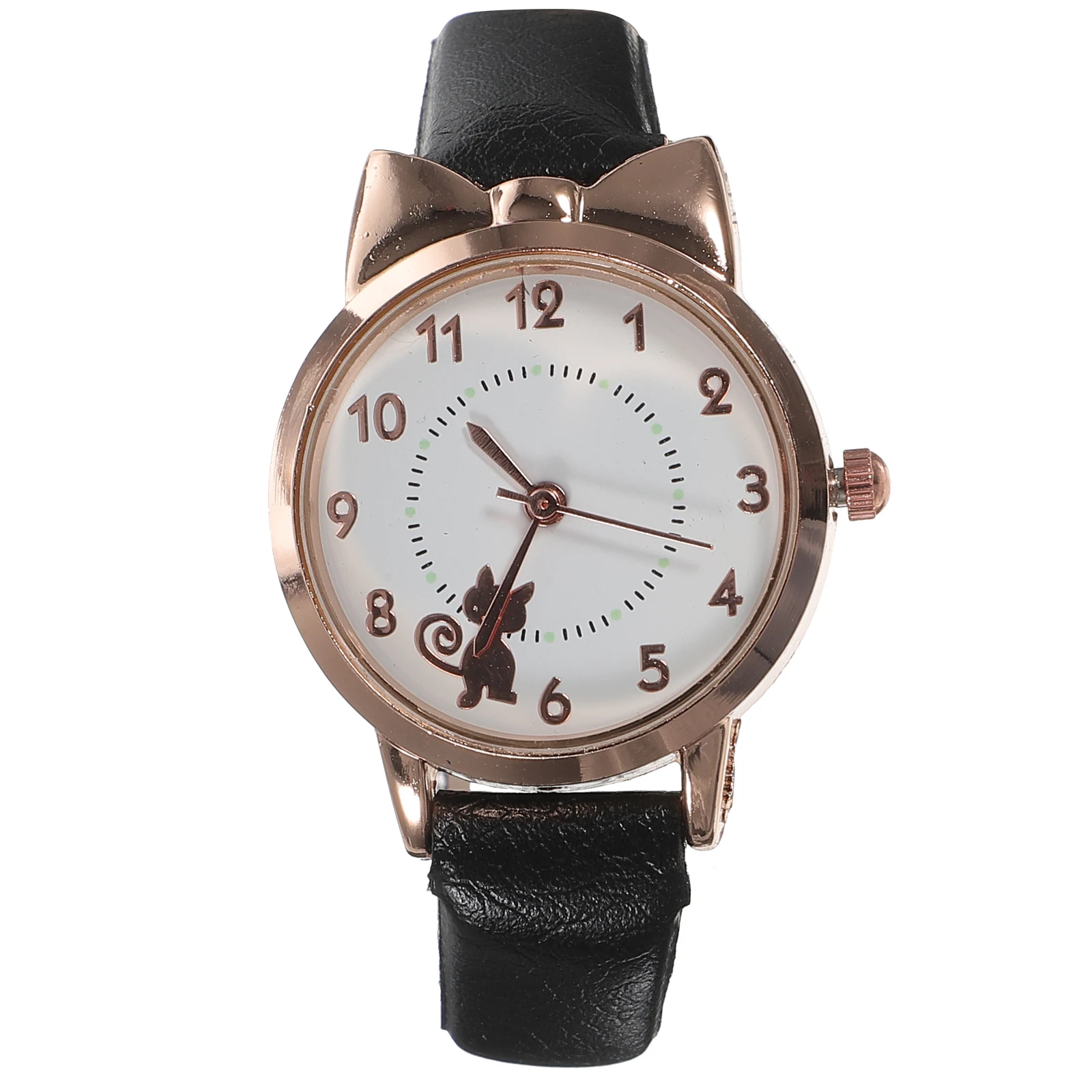 

Ladies Quartz Watch Small Electronic Wrist Daily Use Decorative Gathering Delicate Cat Women Gift Comfortable Strap