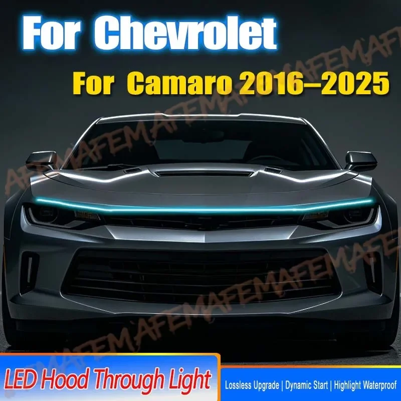 

LED Daytime Running Light Strips Universal Hood Lamp Flexible Car LED Guide LightsWaterproof 12V DRL For Chevrolet Camaro 16-25
