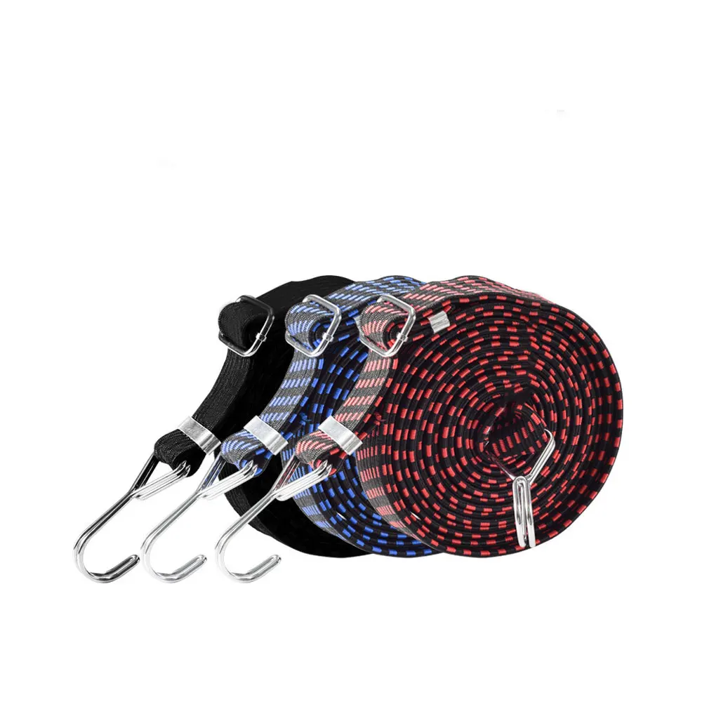 

1mX3cm Motorcycle Elastics Rubber Belt Roof Luggage Rope Cord Hooks Bikes Rope Tie Auto Luggage Roof Rack Strap Fixed Band Hook