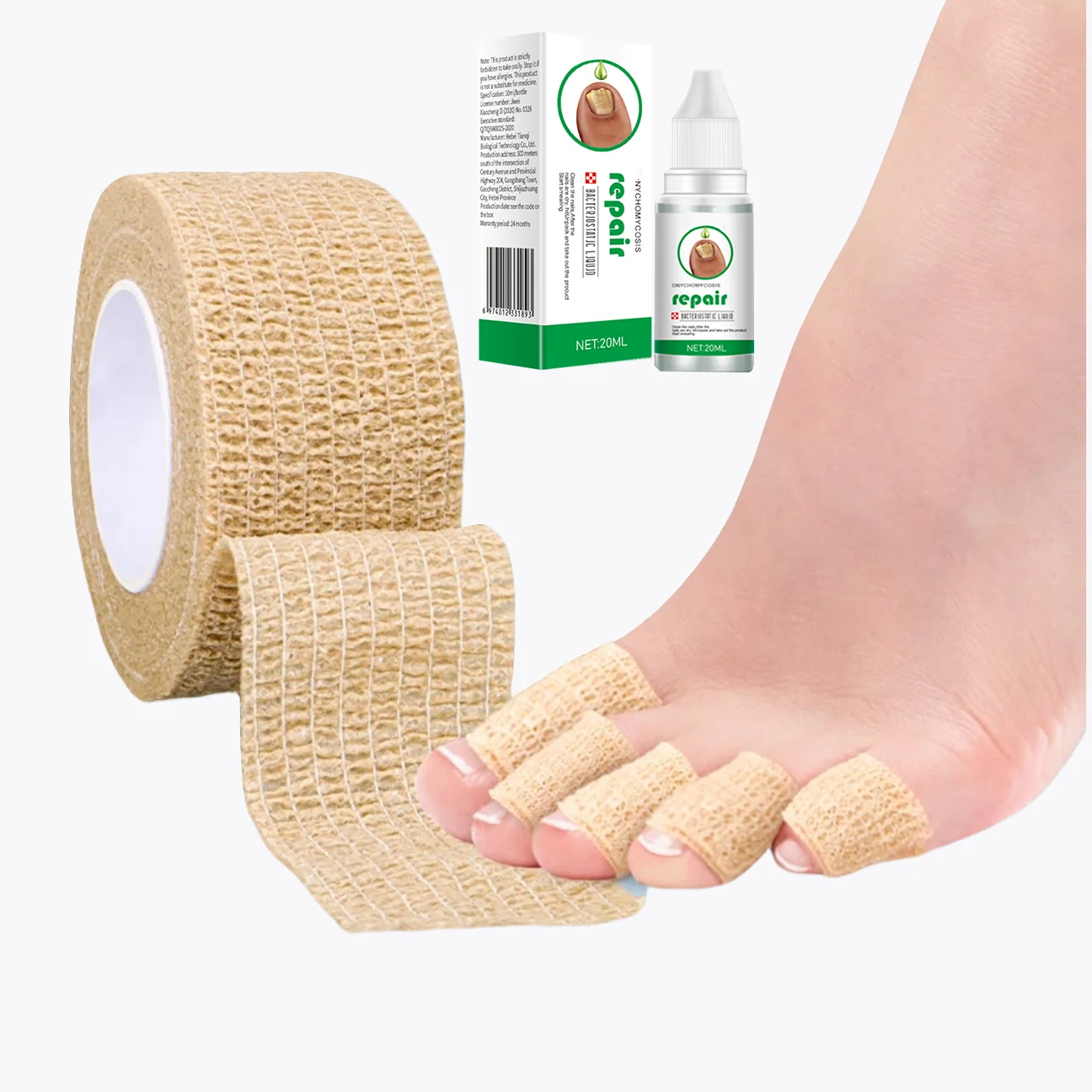 

Fungal treatment for toenails, repairing nail bandages, treating toenails, treating toenails, fungi, essential oils, nails