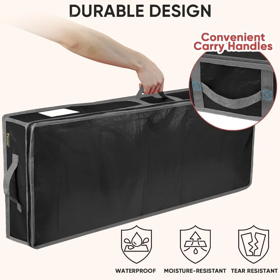 حقيبة تخزين ورق تغليف عيد الميلاد 40 PE متينة مع أقسام مرنة وجيوب متعددة لتنظيم الشريط هدية Acc #5