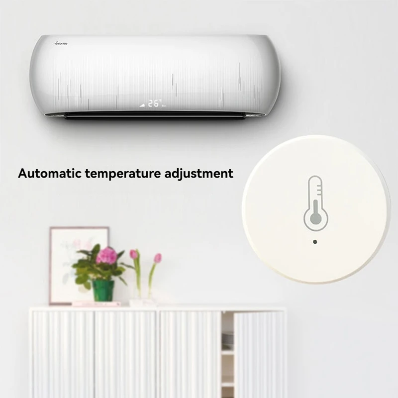 Tuya Zigbee Temperature And Humidity Sensor Voice Control Intelligent Home Hygrometer Real-Time Monitoring