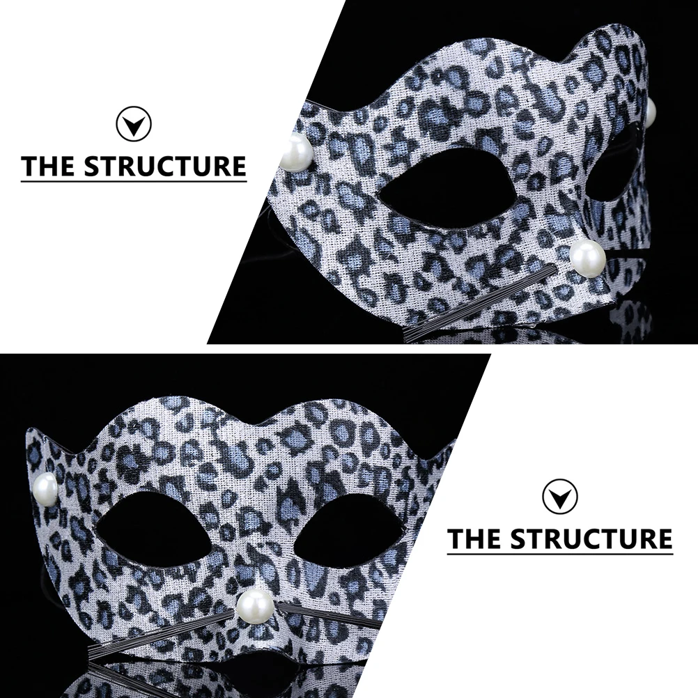 

4 Pcs PVC Leopard Print Mask Scary Halloween Masquerade Women Animal Party Masks Favors Costume European and American