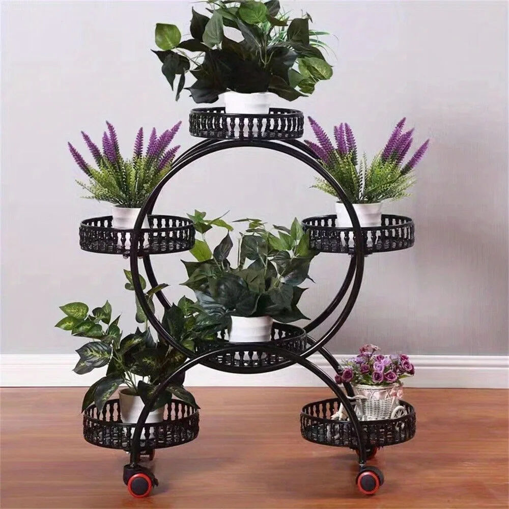 

Garden Cart Stand & Flower Pot Plant Holder Display Rack 6 Tiers Parisian Style