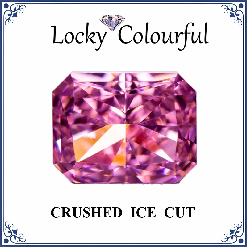 

Cubic Zirconia Crushed Ice Cut Rectangle Shape Dark Pink Color Charms Beads for Diy Jewelry Making Ring Materials No Certificate