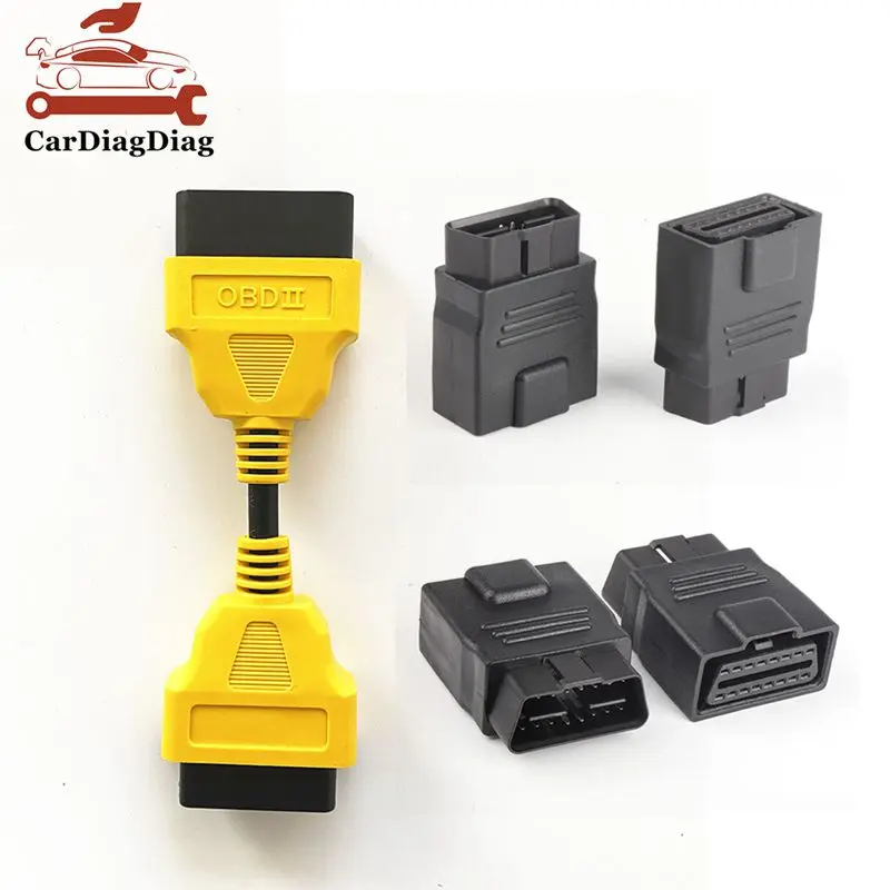 ELM327 OBD 2 Diagnostic Wire Extension Cable 16-Pin OBD II Plug Male-to-Female Portable Extension Adapter Cable Connector