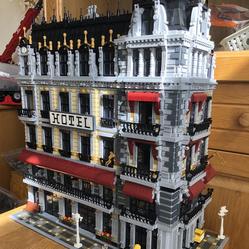 10126 Uds. Ciudad Modular cafetería-Hotel modelo de construcción ladrillos DIY juegos de bloques de montaje juguetes colección de regalos educativos Hobby presente