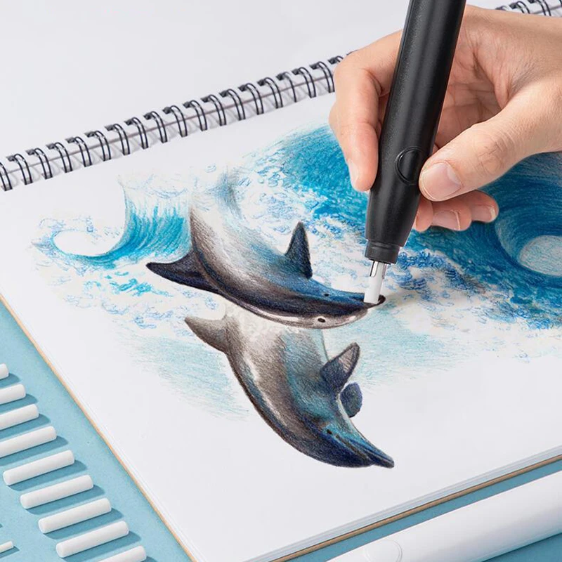 1Set gomma da cancellare elettrica disegno a matita gomma automatica meccanica schizzo pittura salvietta speciale gomme pulite forniture per ufficio scolastico