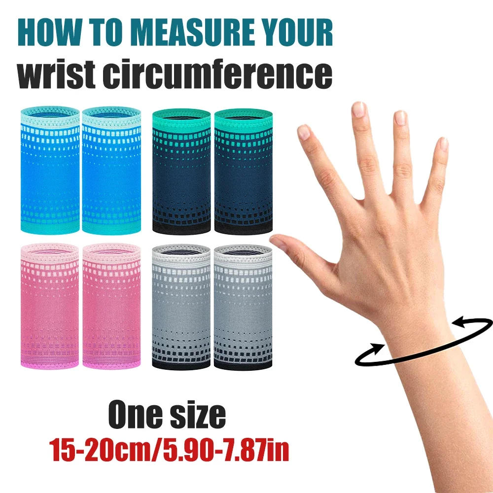 GOMOREON 2Pcs Wrist Band Nylon Knitted - Light, Elastic & Breathable - Men, Women - for Sweat, Sports, Exercise, Workout, Gym