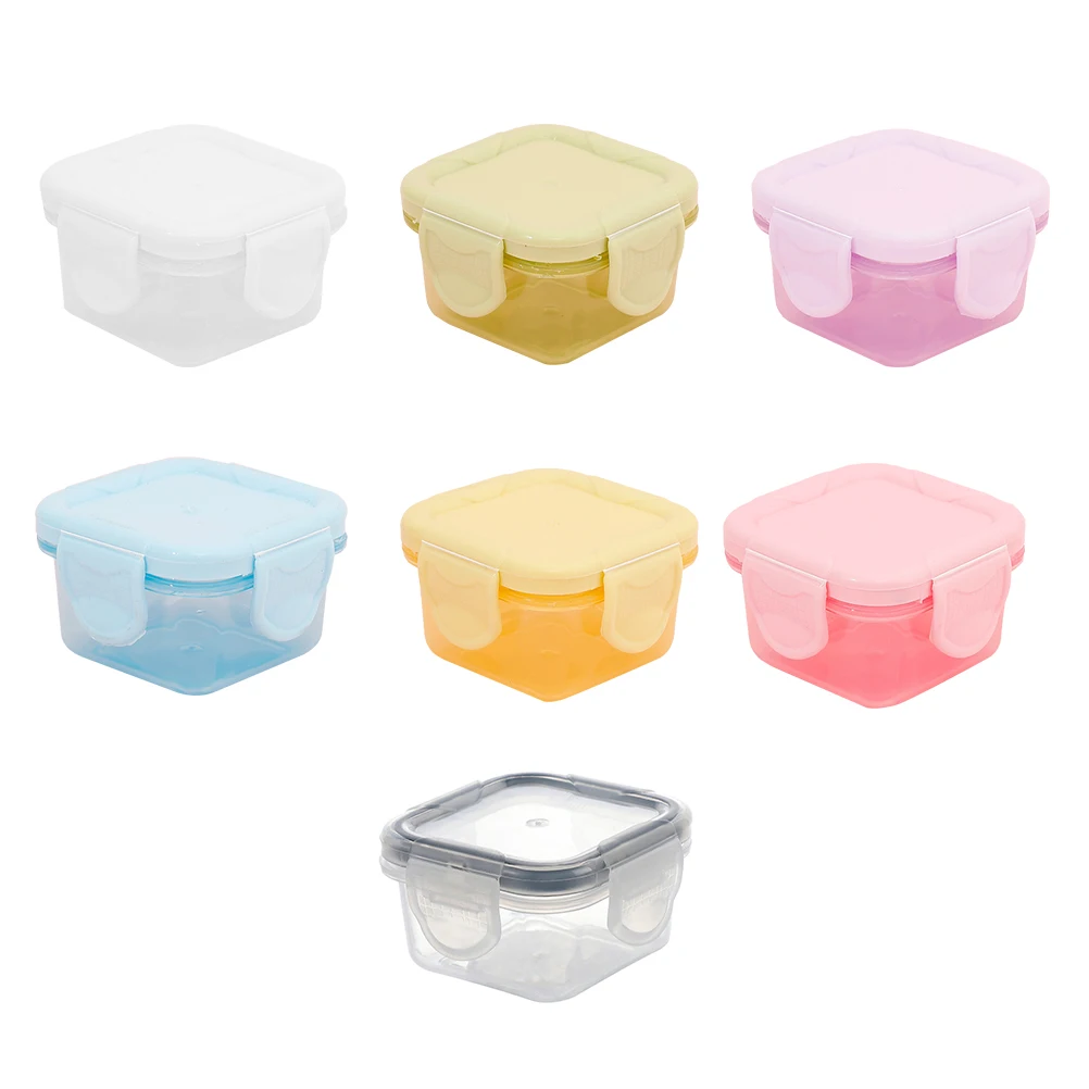 

7pcs Mini Food Container Household Sauce Containers PP Material Multi-function Condiment Boxes Storage Portable Long-lasting Use