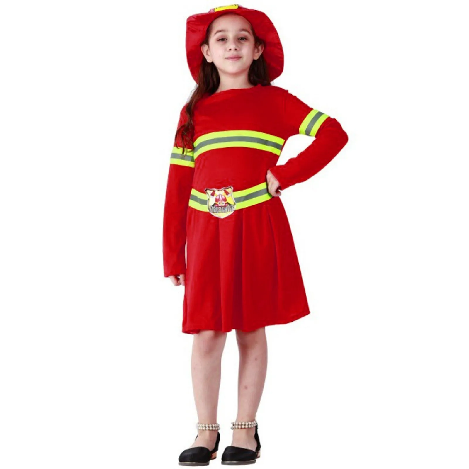 

Girl Performance Party Costumes Boy Firefighter Halloween Cosplay Uniform Toys Boys Sam Firemen Role Work Clothing Suit 2025