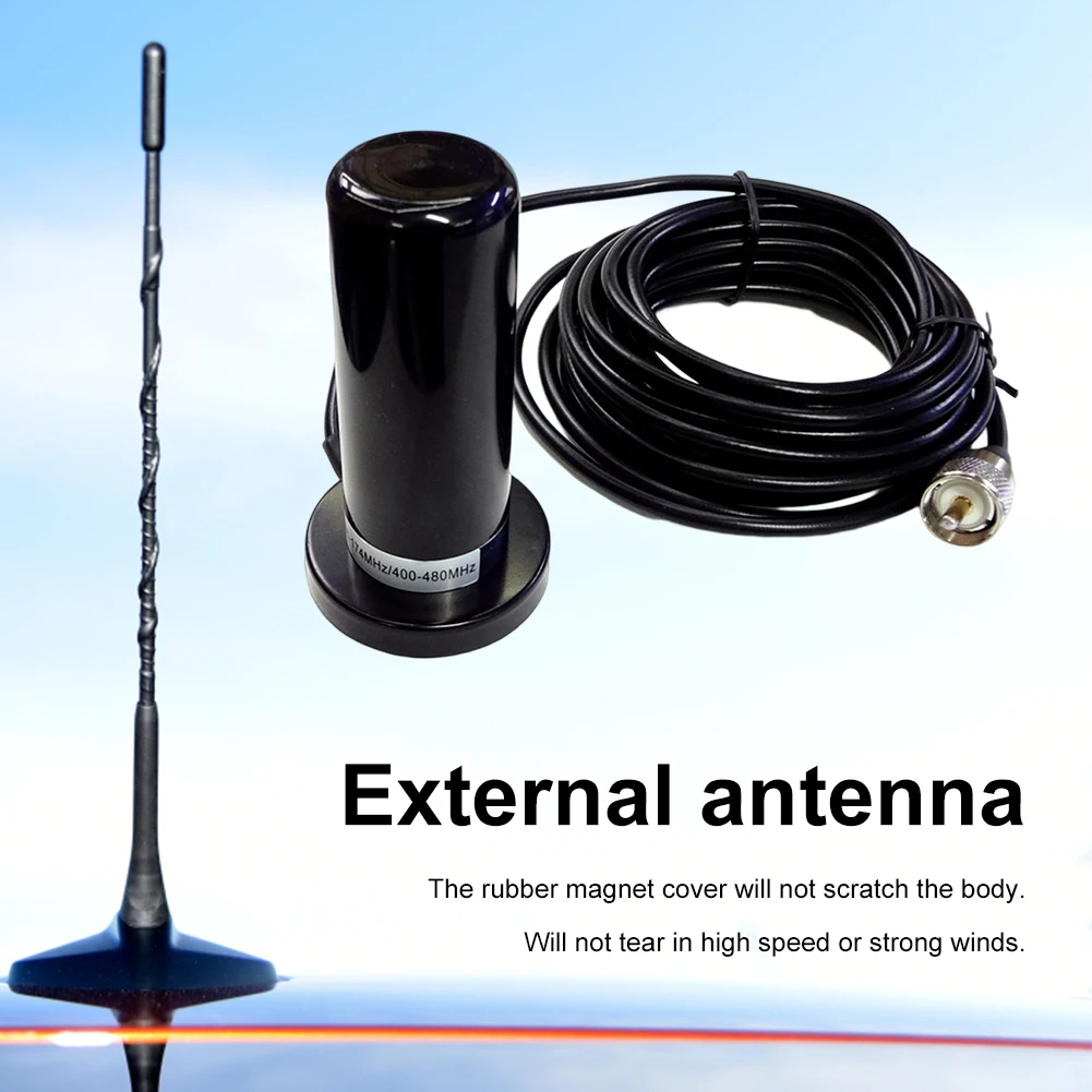 VHF UHF Dual Band Vehicle Radio Antenna with Magnetic Base PL259 Cable for Car Truck Ham Radio Amateur Radio Mobile Transceiver