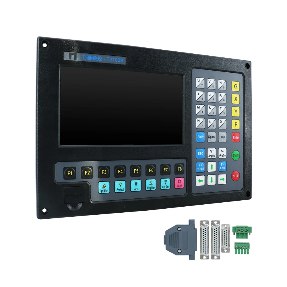 HLTNC F2100B CNC Kit 2 Axis 7" Monitor 800*480 CNC Controller for CNC Plasma Cutting Machine Laser Flame Cutter