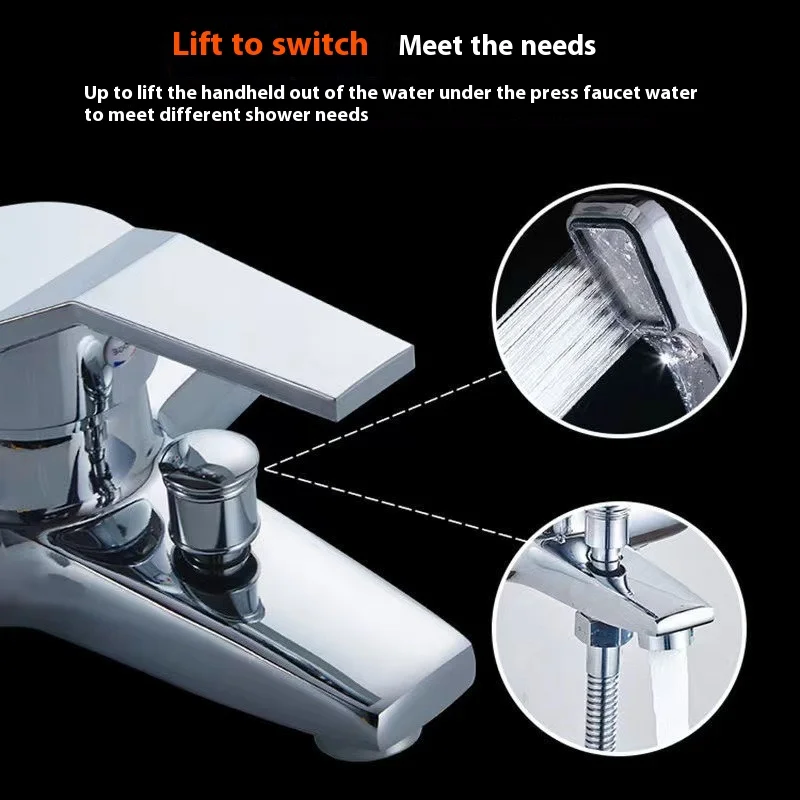 Home Bathroom Triple Shower Faucet Support Hot and Cold Water Faucet Bath Bath Mixer Valve Shower Set Bathroom Accessories