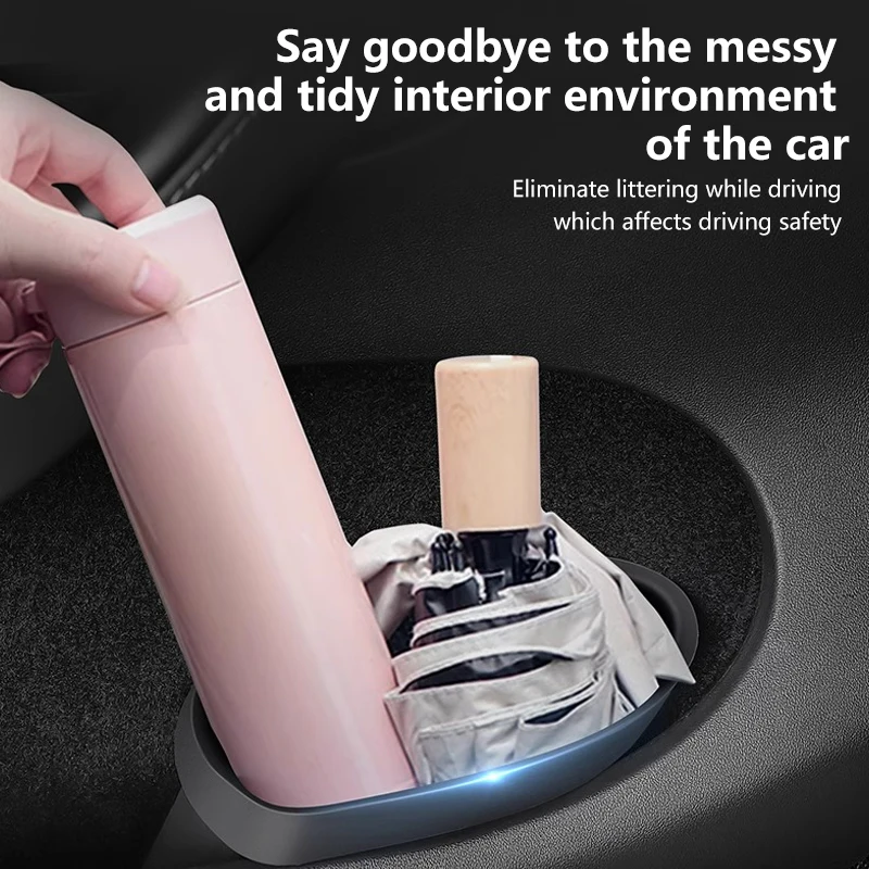 For Tesla Model 3 Y 2025 Car Door Trash Can Eco-Friendly Silicone Door Storage Box Waterproof Garbage Can 2024 Car Accessories