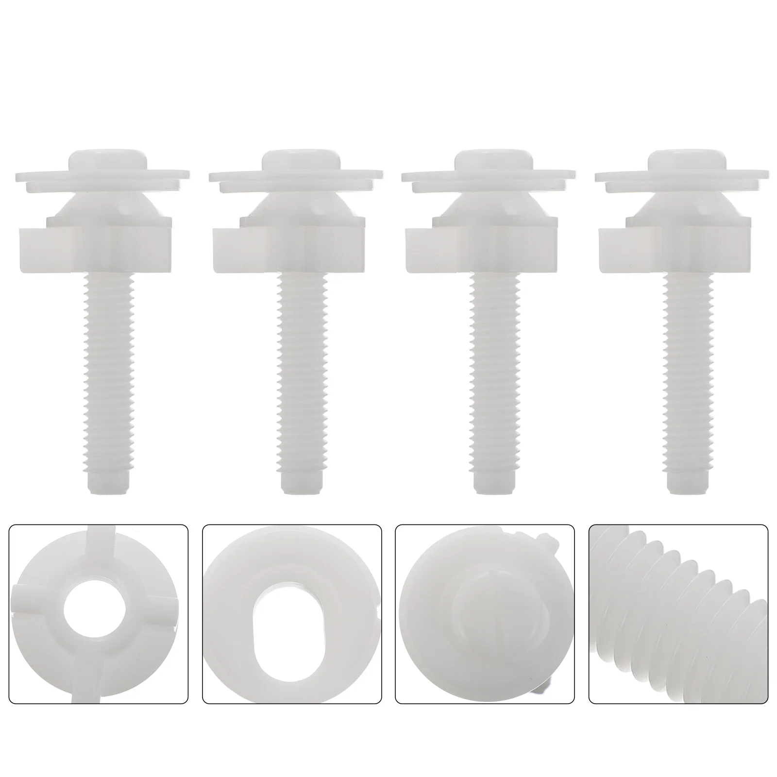 

4Pcs White Toilet Seat Hinge Bolts Universal Toilet Seat Accessories Fixing Screws Bathroom Mounting Set