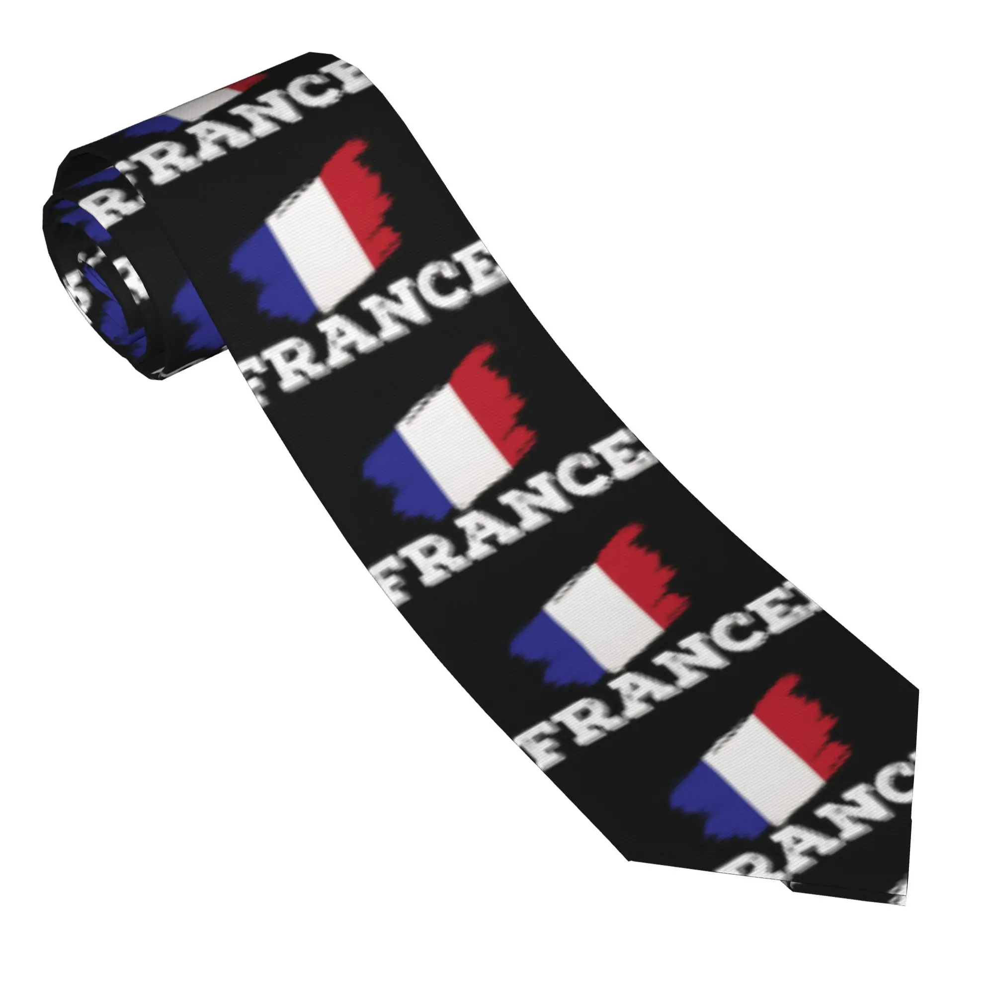 French Flag France Tie  Design Neck Ties Kawaii Funny Collar Tie Men Daily Wear Party Necktie Accessories