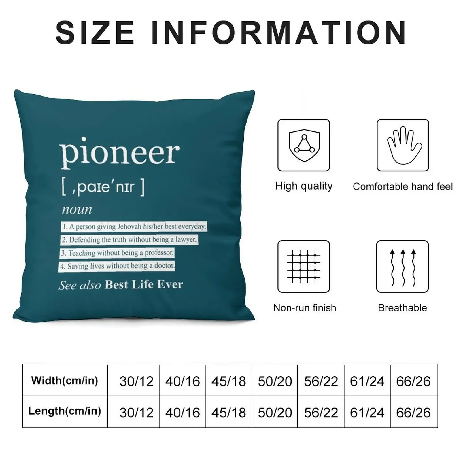 Jehovah_s Witness Pioneer Definition Best Life Ever Throw Pillow Cushion Cover Set Luxury Living Room Decorative Cushions pillow