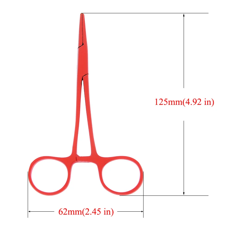 Animais Straight Trauma Hemostat, Stainless Clamp, Color Grooming Veterinary Tools, Adequado para limpeza de ferida cirúrgica