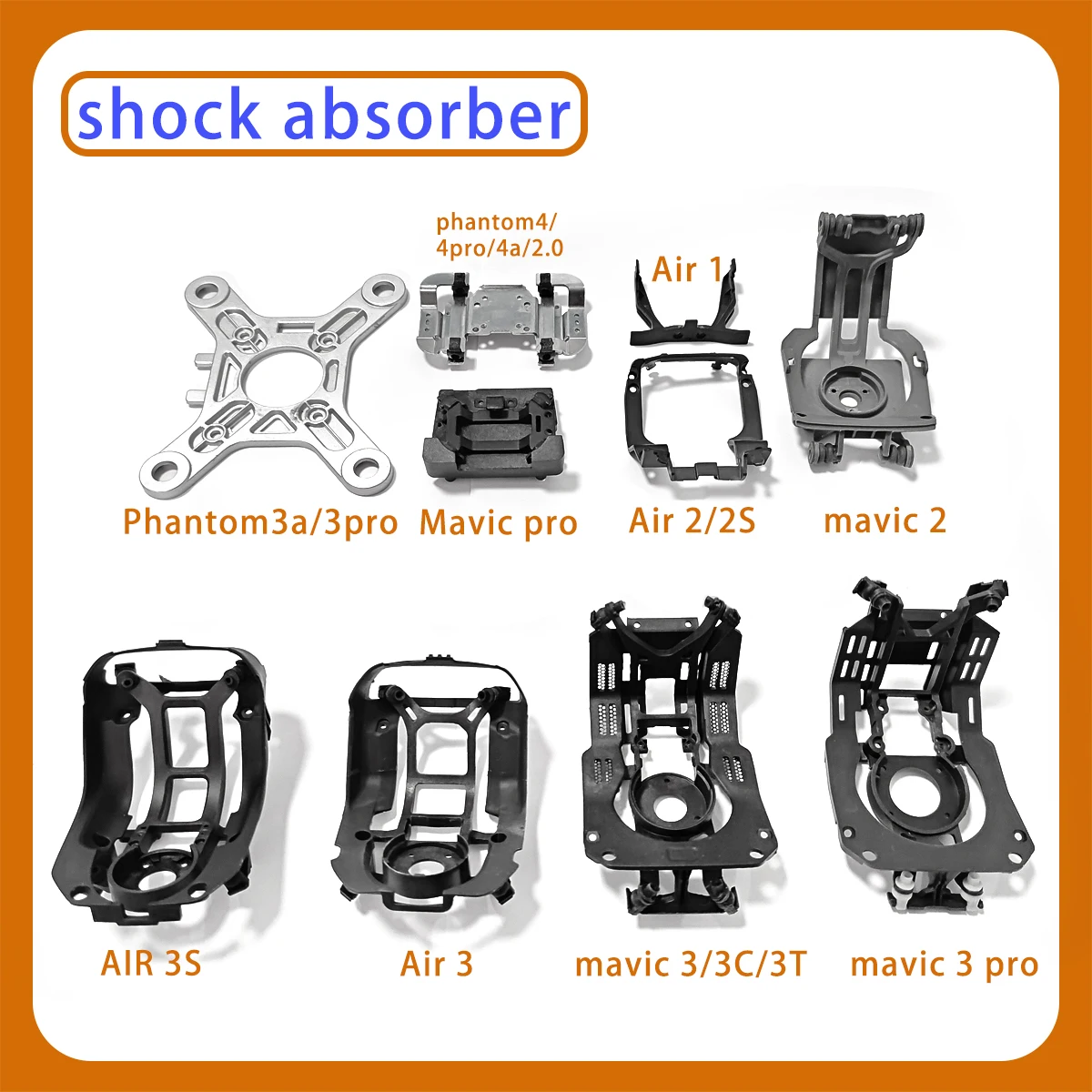 

Mavic1 2 3 Air2 AIR2s Phantom 4 4pro body gimbal yaw motor shock absorber plate connector plastic parts