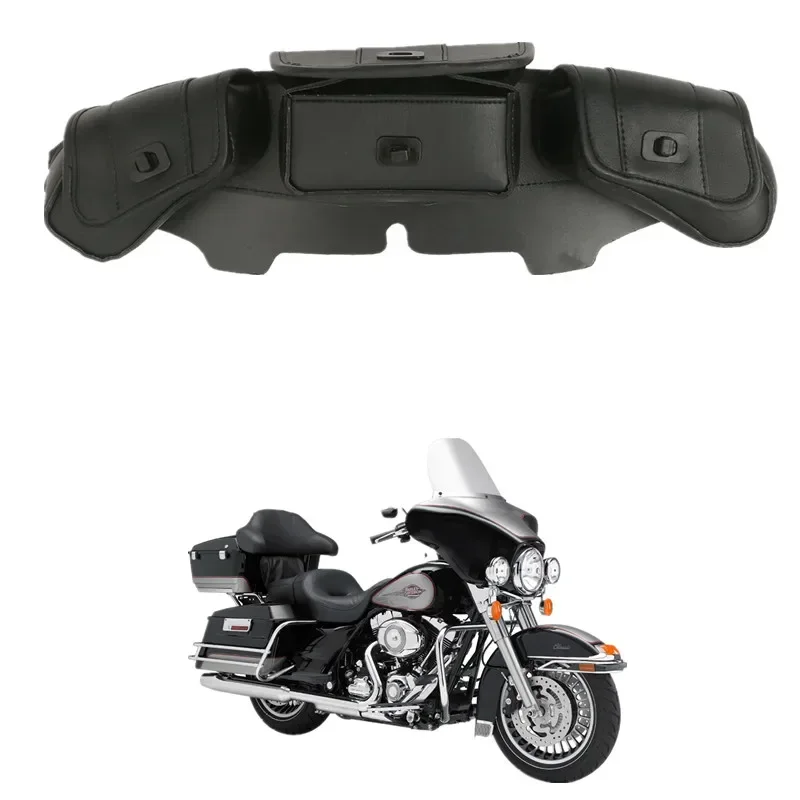 For Harley Touring Electra Street Glide 1996-2013 FLHTC FLHX FLHTCU Trike Motorcycle Parts Windshield Bag Tri Pouch 3 Pocket