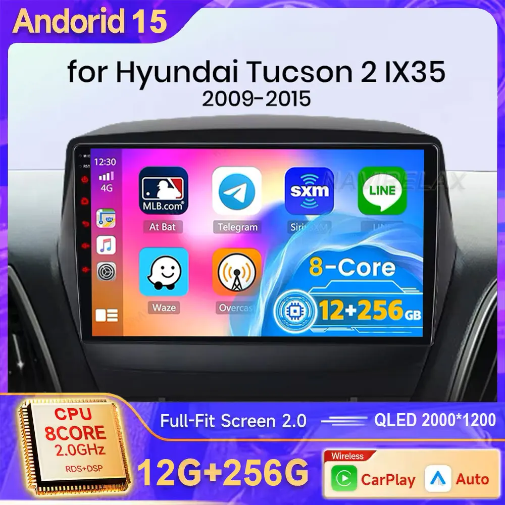 

Автомобильный радиоприемник Android 15, для Hyundai Tucson IX35 2009 2010 2011 2012 2013 2014 2015, мультимедийный видеоплеер, GPS Carplay Auto