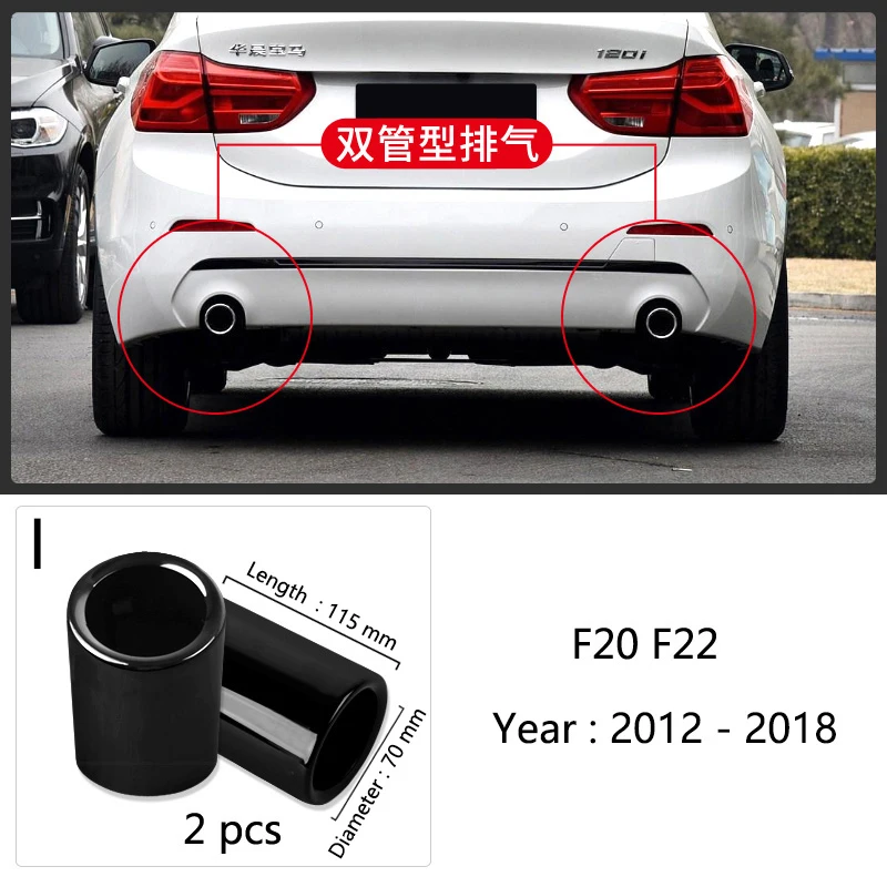 Uitlaatsierstukken van roestvrij staal voor BMW 1 2 3 4 5 Serie X1 3GT F20 F22 F30 F32 F34 F36 F10 F48 autostyling