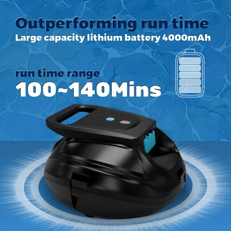 

Robotic Pool Vacuum Cleaner Cordless Cleaning Robot for Flat Floor Swimming Pool Smart Machine Automatic Equipment