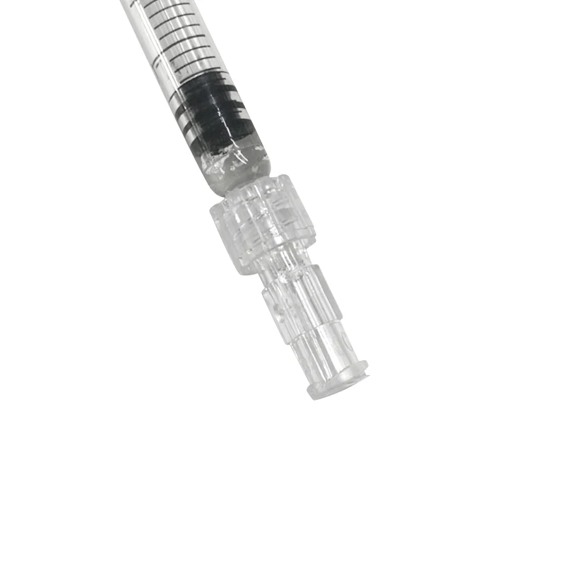 Double Helix Leak Proof Medical Sterile Luer Lock Adapter Transparent Syringe Connector